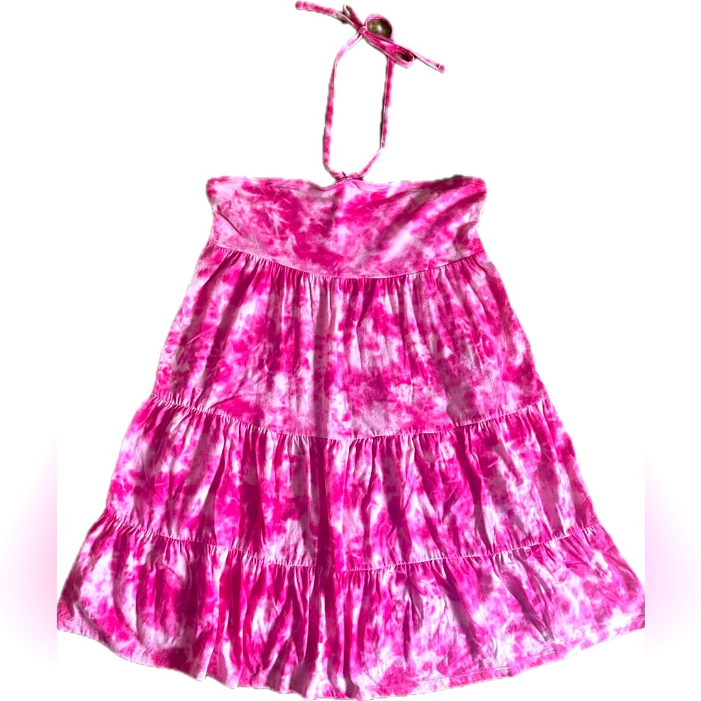 SO Pink Tiered Smocked Halter Sundress/ swimsuit coverup. New with tags. Size XL